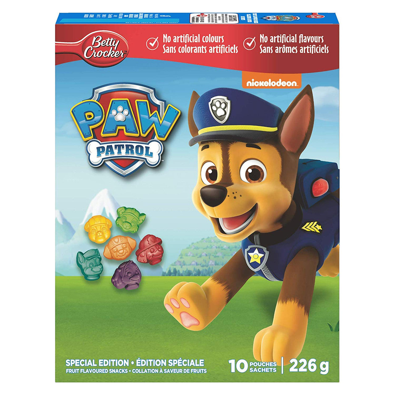Betty Crocker, Paw Patrol, Fruit Snacks, Special Edition, 10ct, 226g/8oz., {Imported from Canada}