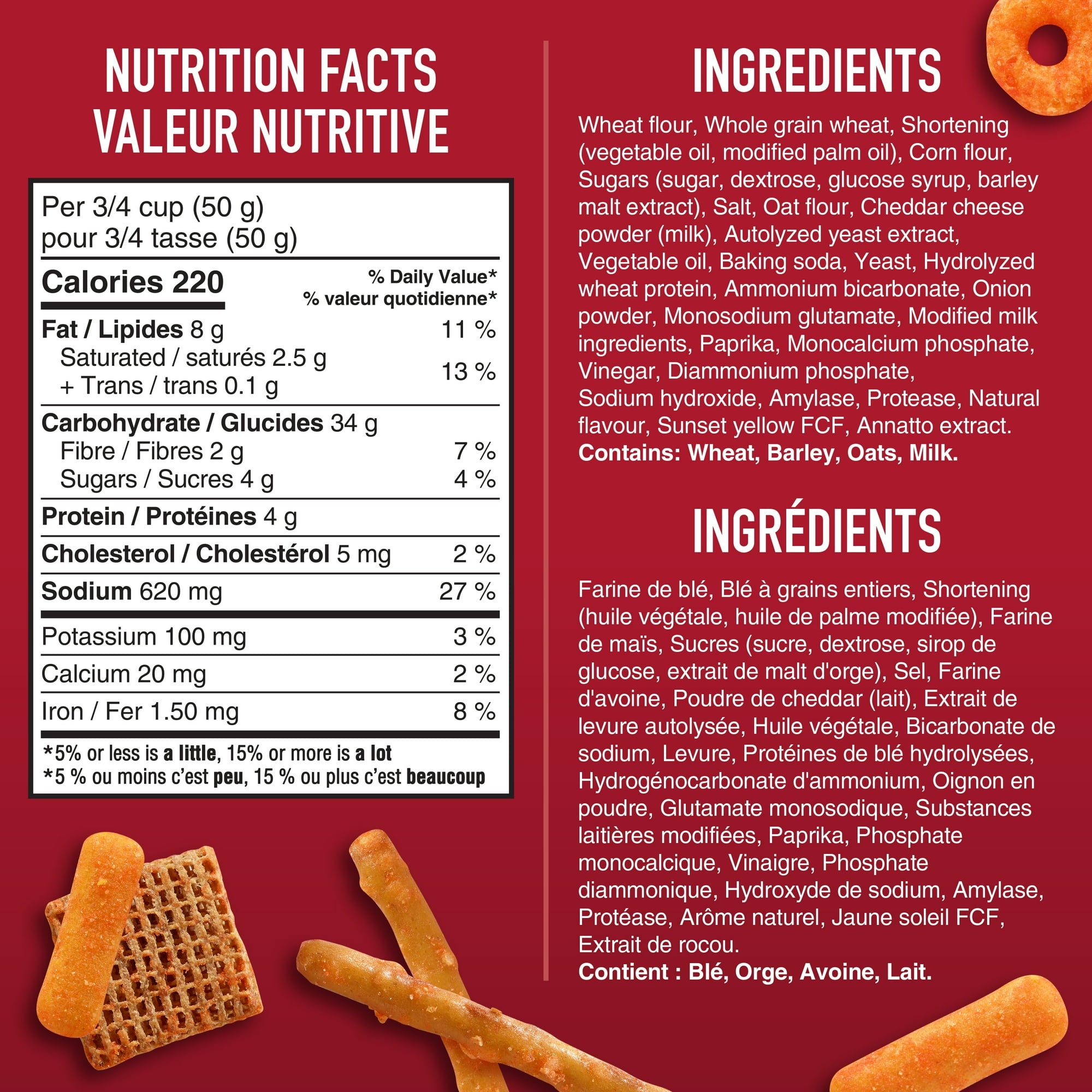 Christie Bits & Bites Crispers BBQ Snack Mix nutrition information