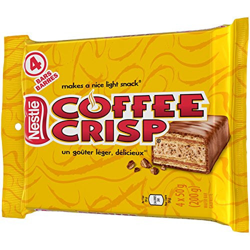 Canada Candy Coffee Crisp Chocolate Bar 4 x 50gram Bars. {Imported from Canada}