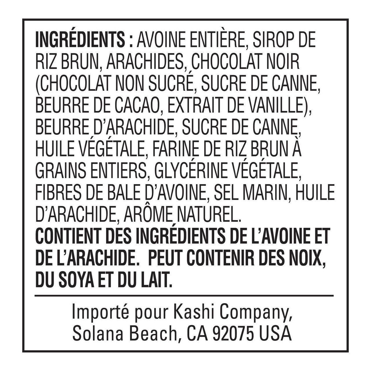 KASHI Whole Grain Bar, Chocolate Peanut Butter, 175g/6.2 oz., 5 bars, {Imported from Canada}