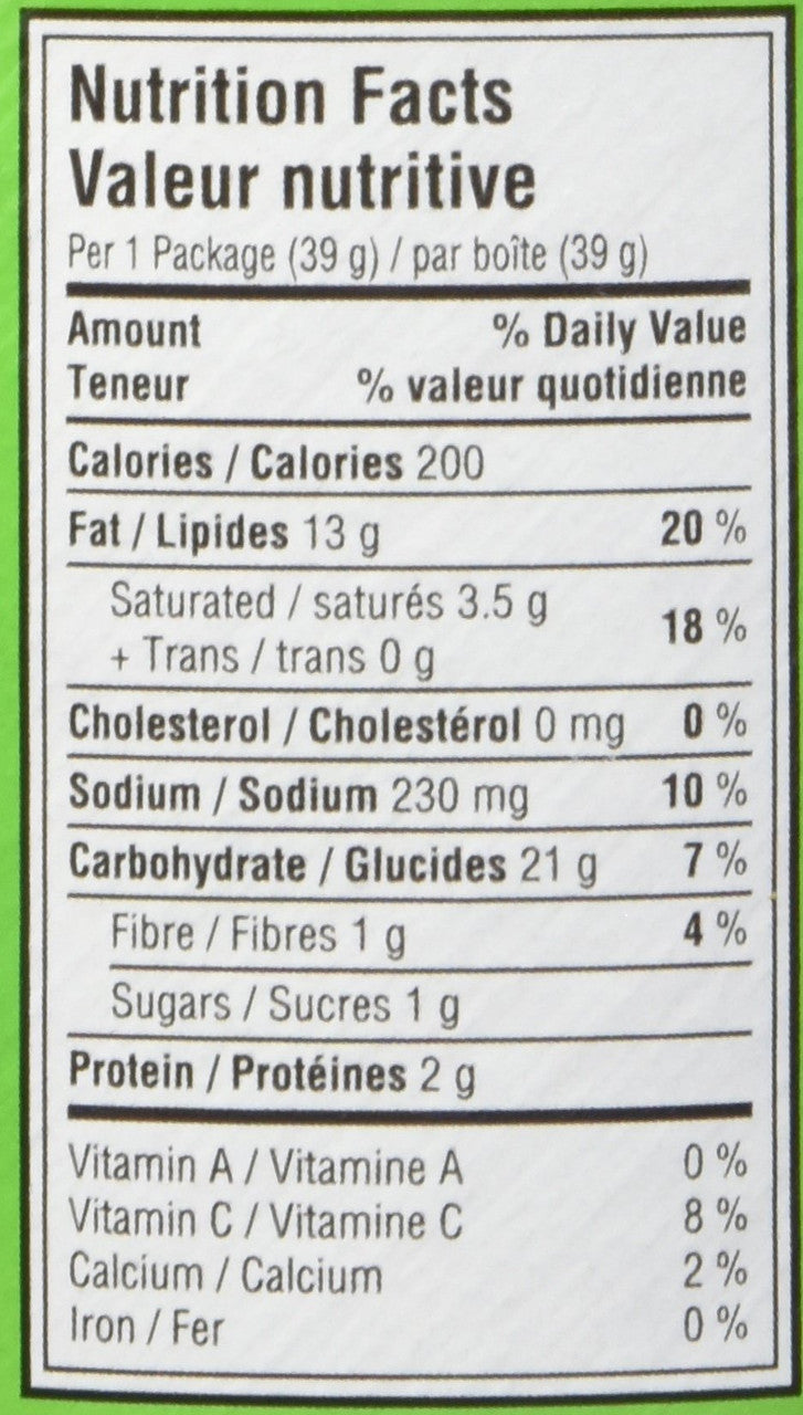 Pringles Sour Cream & Onion Potato Chips, 39g/1.4oz, (12 Pack) (Imported from Canada)