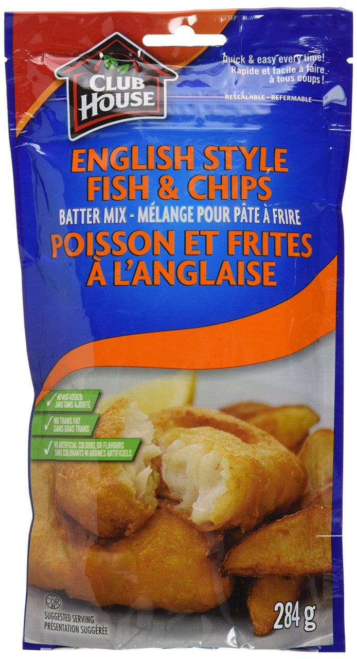 Club House, Batter Mix, English Style Fish & Chips, 284g/10oz., {Imported from Canada}
