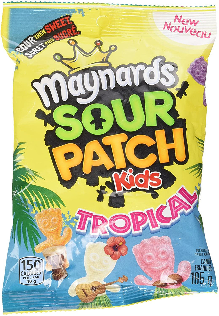 Maynards Sour Patch Kids Tropical Candy, 185g/6.5 oz., (Pack of 3) {Imported from Canada}
