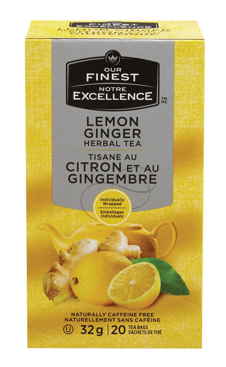 Our Finest, Lemon Ginger Herbal Tea, 32g/1.1 oz., 20ct., {Imported from Canada}