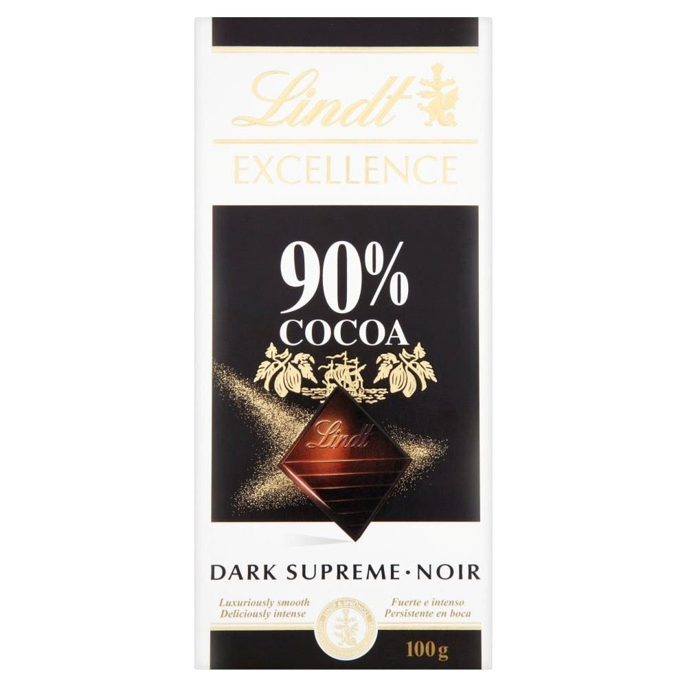 Lindt Excellence 90% Dark Supreme Chocolate Bar 100g {Imported from Canada}