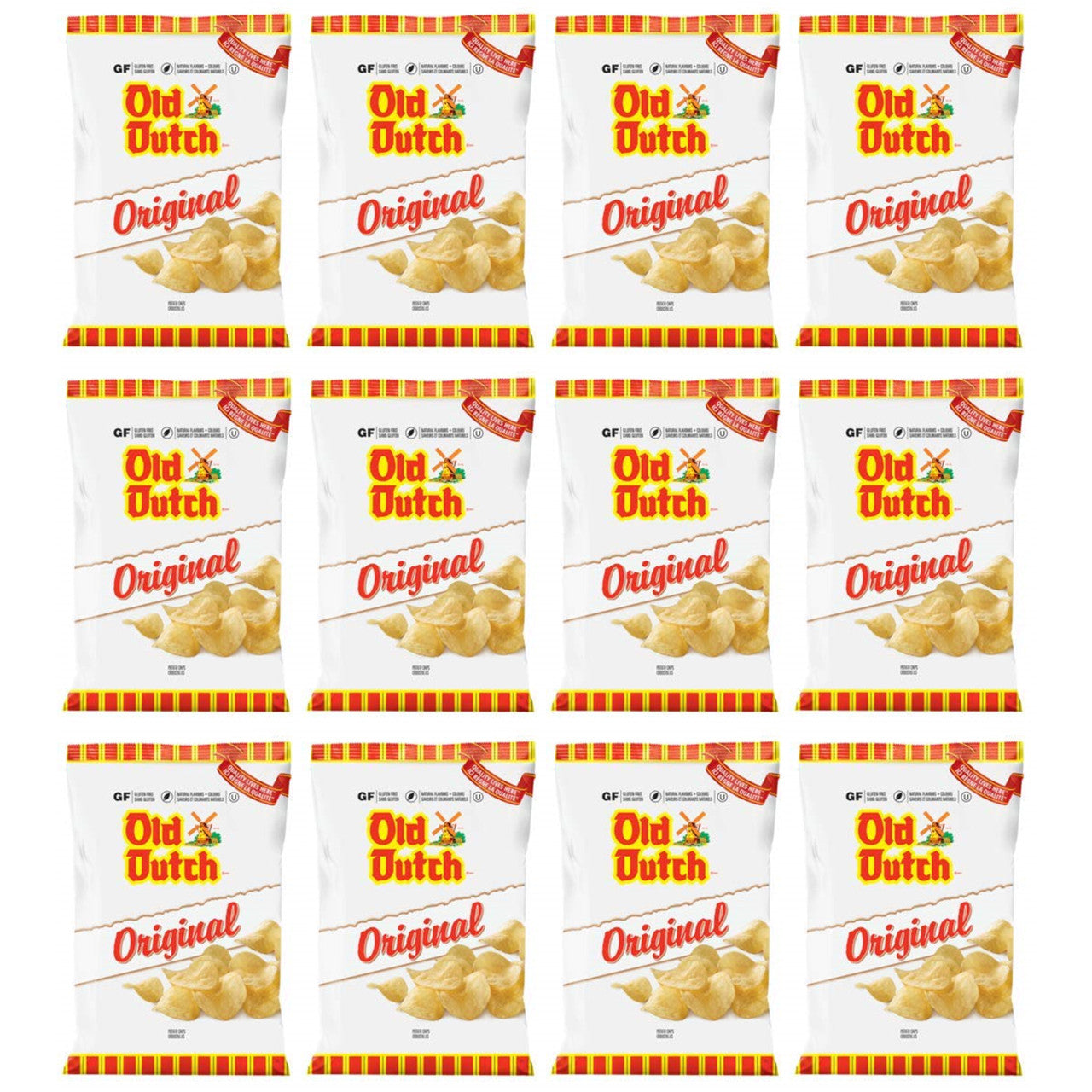 Old Dutch Original Potato Chips (12 Bags x 40g/ 1.4oz) Bundle {Imported from Canada}