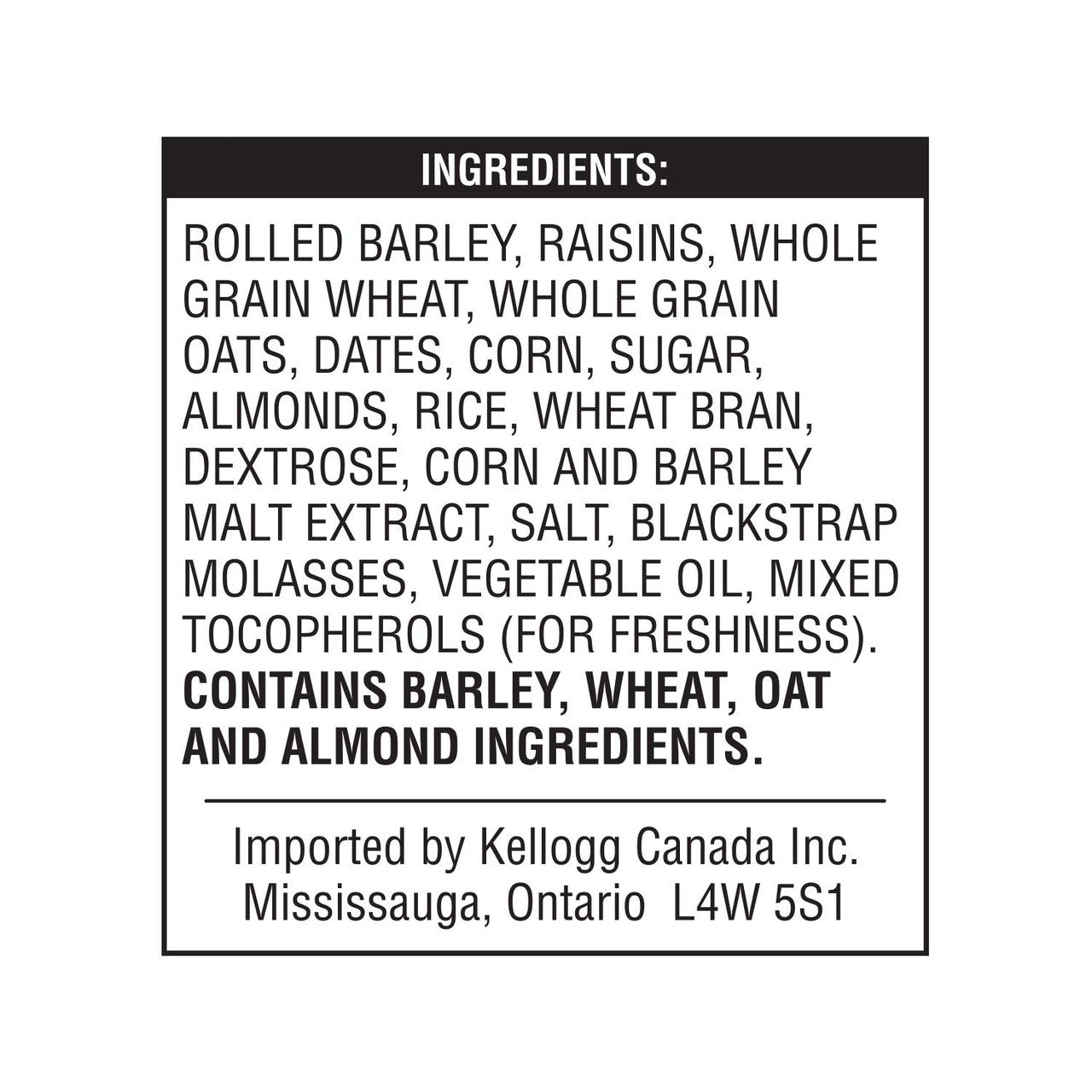 Kellogg's Muslix Almond Raisin Cereal 450g/15.9oz (Imported from Canada