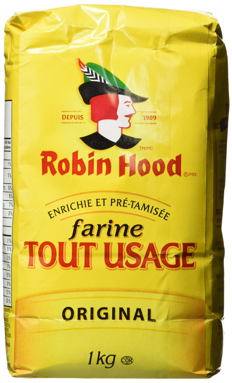 Robin Hood Original All Purpose Flour, 1kg/35.3oz., {Imported from Canada}