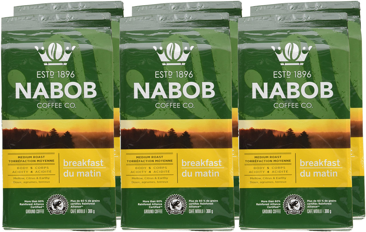 NABOB Breakfast Blend Ground Coffee, 1800g (6 count) {Imported from Canada}