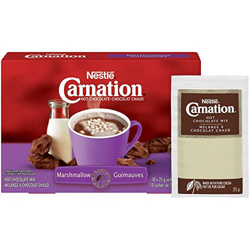 Nestle Carnation Hot Chocolate, Marshmallow, (10ct x 25g), {Imported from Canada}