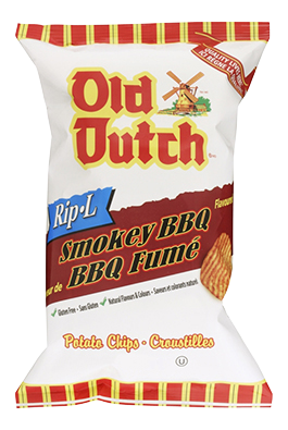 Old Dutch Rip-L Smokey BBQ Potato Chips, 255g/9 oz. {Imported from Canada}