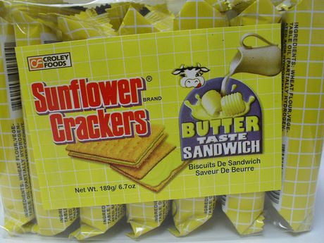 Croley Foods Sunflower Crackers, Butter Taste Sandwich 6.7 oz /189g - {Imported from Canada}
