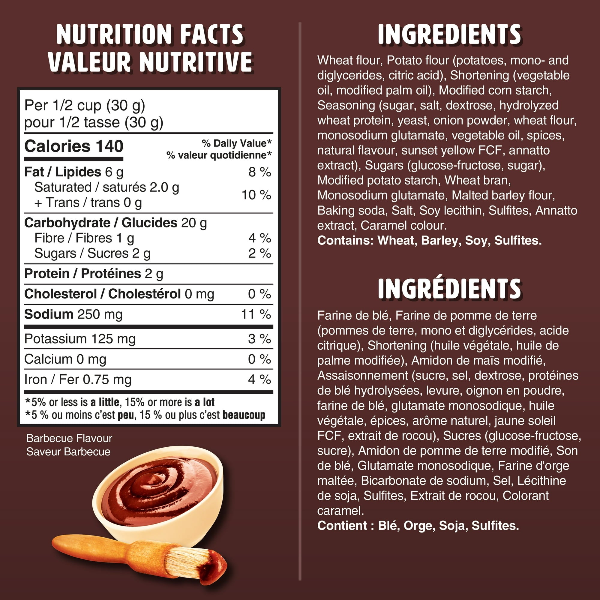 Crispers Barbecue Crackers nutrition information