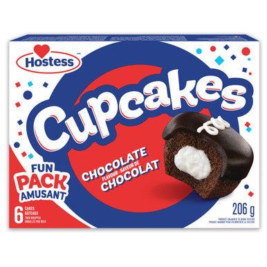 Hostess Chocolate Flavour Cupcakes Contains 6 Cupcakes, 206g/7.3oz {Imported from Canada}