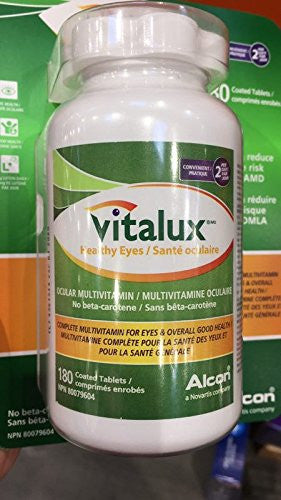 Vitalux Healthy Eyes Ocular Multivitamin/No beta-carotene, complete multivitamin for eyes, 180 tabs (2pk)