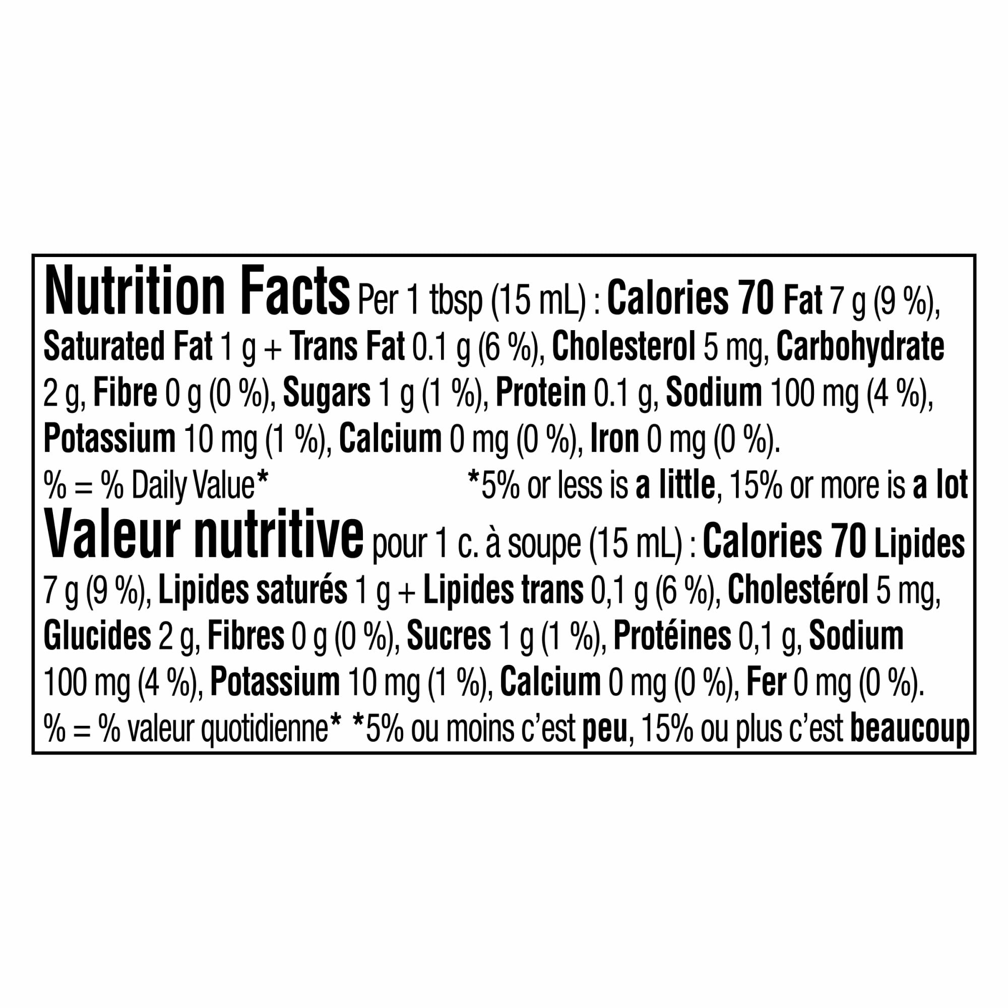 Nutrition facts label for Heinz Mango Habanero Mayonnaise Sauce, 340ml/11.9 oz on a white background.