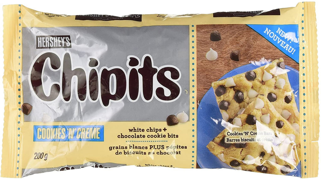 HERSHEY'S CHIPITS Chocolate Chips, Cookies 'N' Creme, 200g/7.1 oz {Imported from Canada}