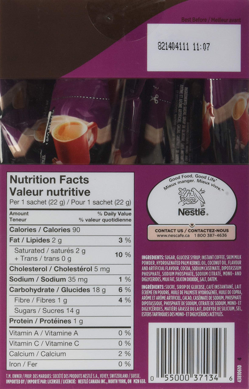 Nescafe Sweet & Creamy Instant Mocha Coffee 18 x 22g from Canada