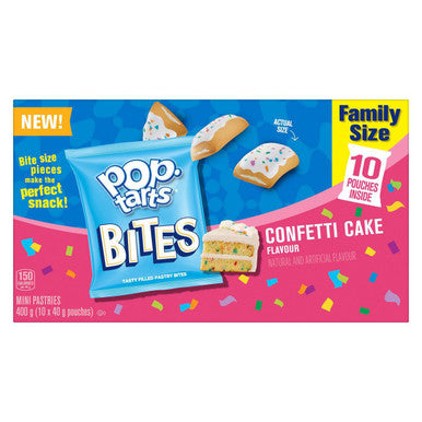 Kellogg's Pop-Tarts Bites, Mini Pastries Confetti Cake Flavour, 10 pouches, 400g/14.1 oz., {Imported from Canada}