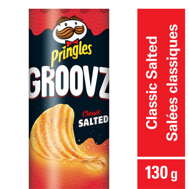 Pringles Groovz Classic Salted Potato Chips, 130g/4.6oz, (8 Pack), {Imported from Canada}