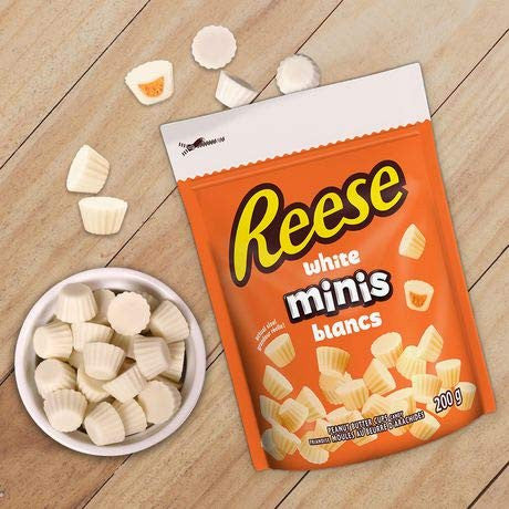 REESE Peanut Butter Cup, White Chocolate Candy Minis, 200g/7oz, (2pk) (Imported from Canada)