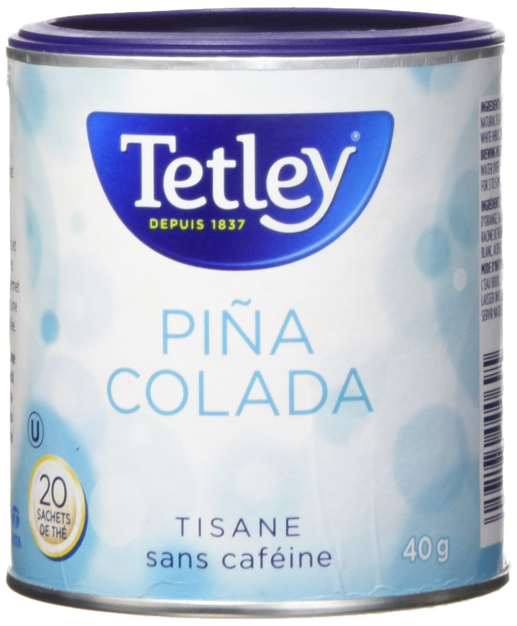 Tetley Pina Colada Herbal Tea Caffeine Free 20 Tea Bags{Imported from Canada}