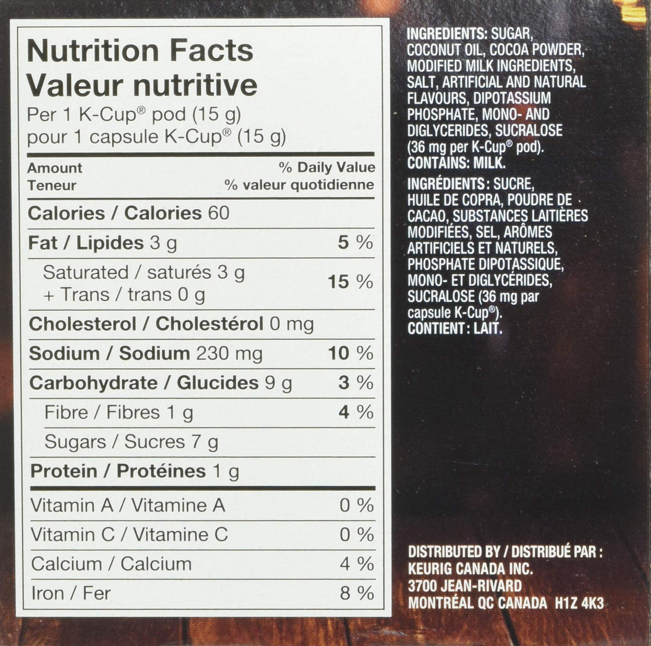 Laura Secord Mint Hot Chocolate Mix for Keurig K-cup, 12 pods, 180g {Imported from Canada}