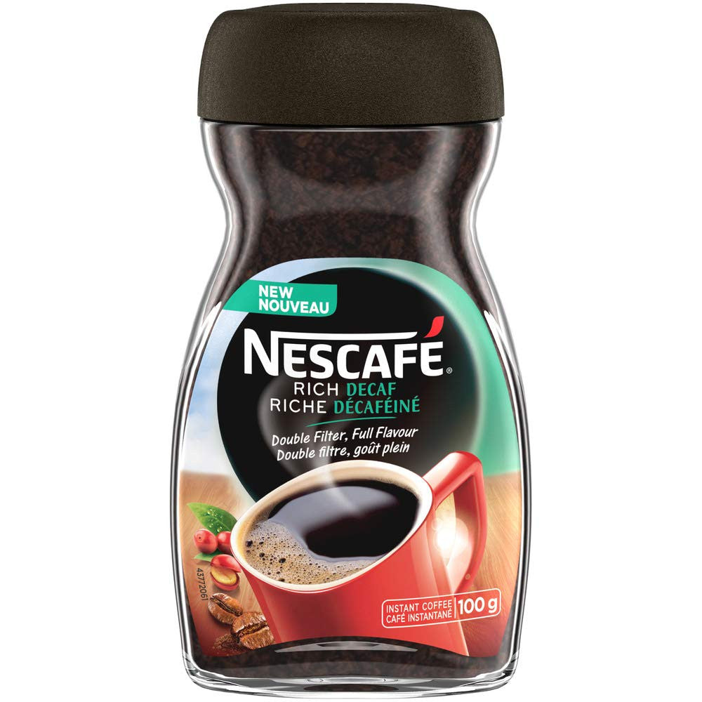 NESCAFE RICH Decaffeinated, Instant Coffee, 100g/3.5oz., Jar, {Imported from Canada}