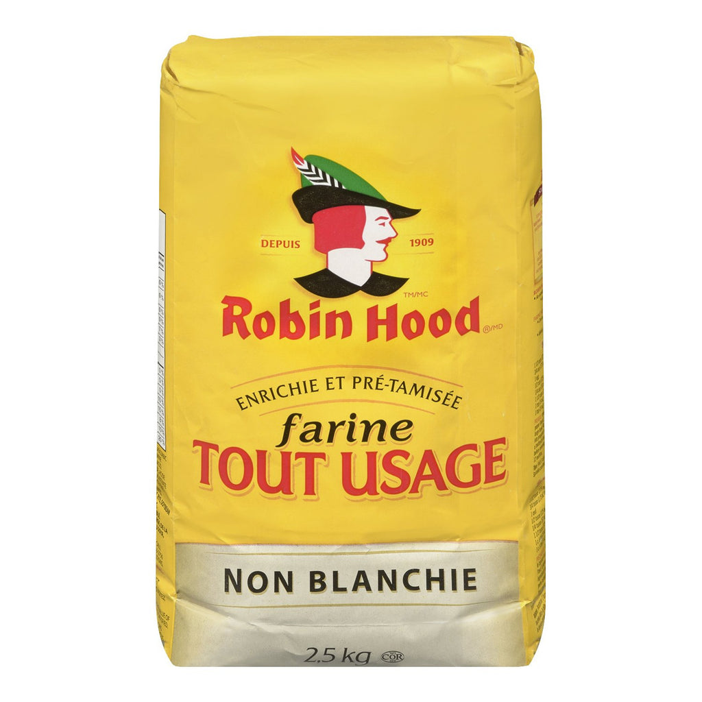 Robin Hood, Unbleached, All Purpose Flour, 2.5kg/5.5lbs, {Imported from Canada}