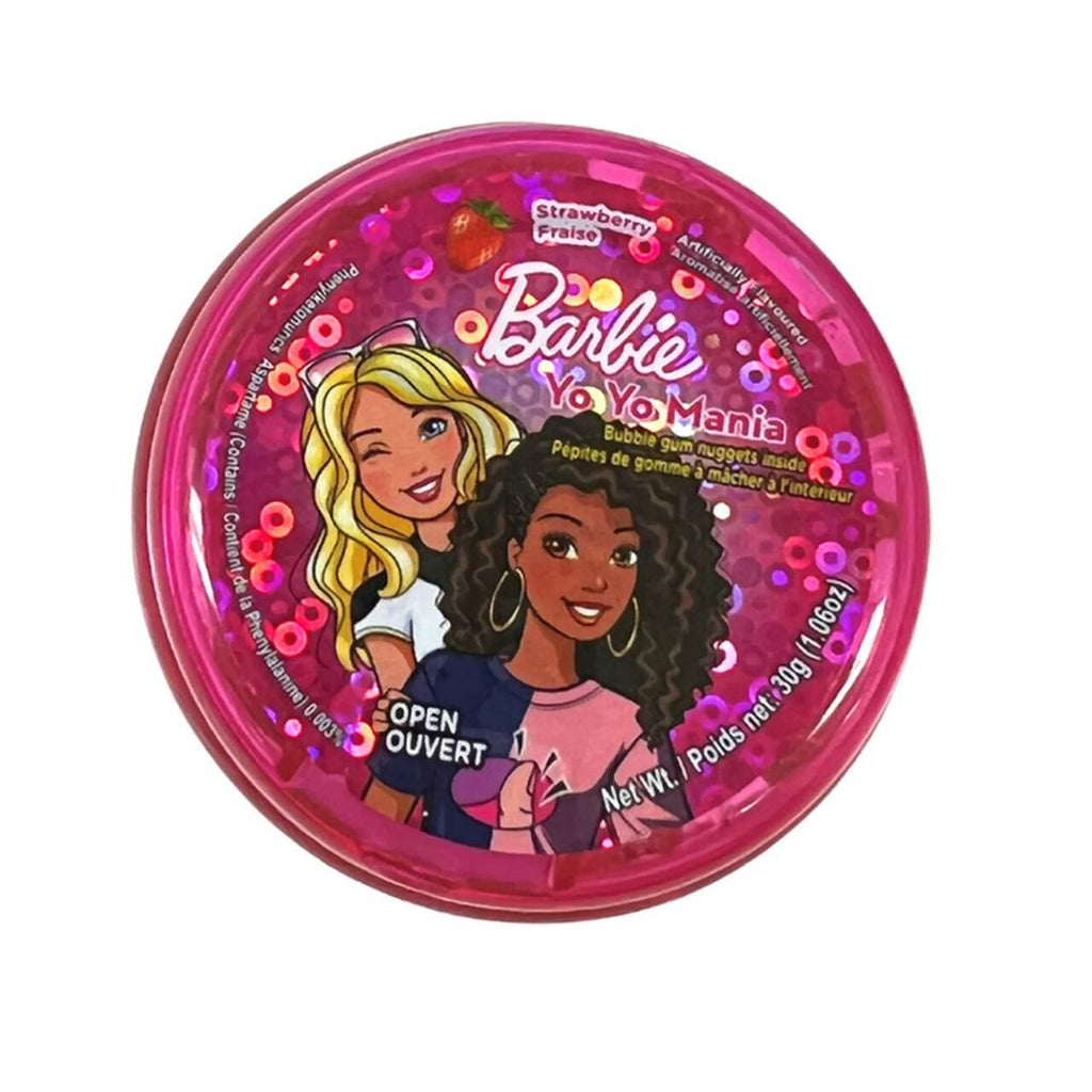 Barbie & Hot Wheels Yo-Yo Mania, front of pink yo-yo