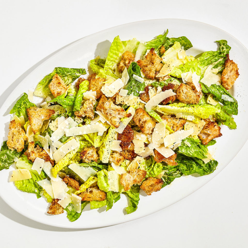 Boulangerie Grissol Croutons, Creamy Caesar 135g, croutons on salad.