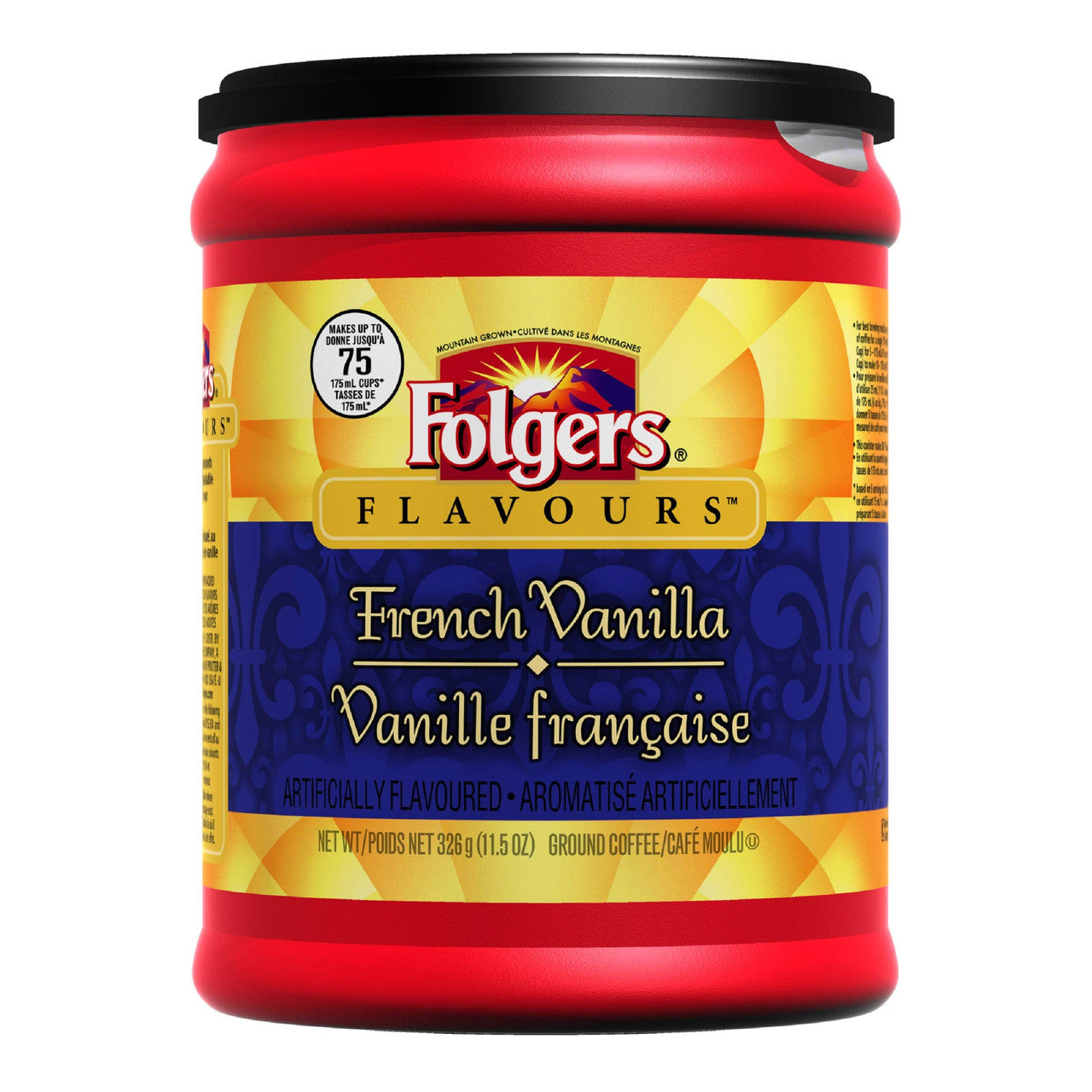 Folgers French Vanilla Coffee (326g / 11.5oz) (Imported from Canada)