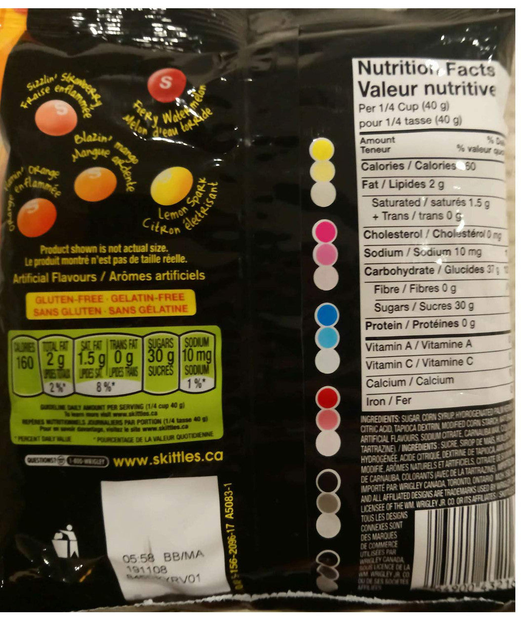 Skittles Sweet Heat, Bite Size Candies, 191g/6.7oz., {Imported from Canada}