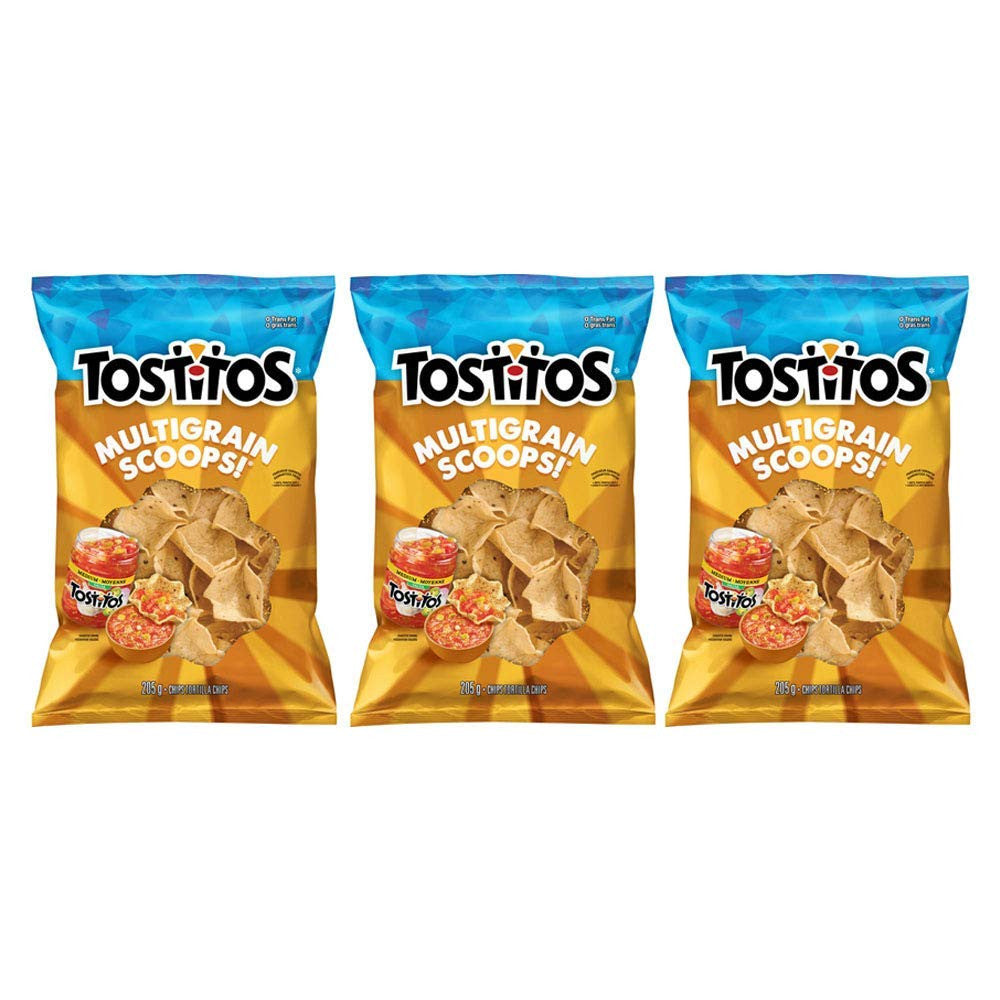 Tostitos Multigrain Scoops! Tortilla Chips 205g/7.2oz, 3-Pack {Imported from Canada}
