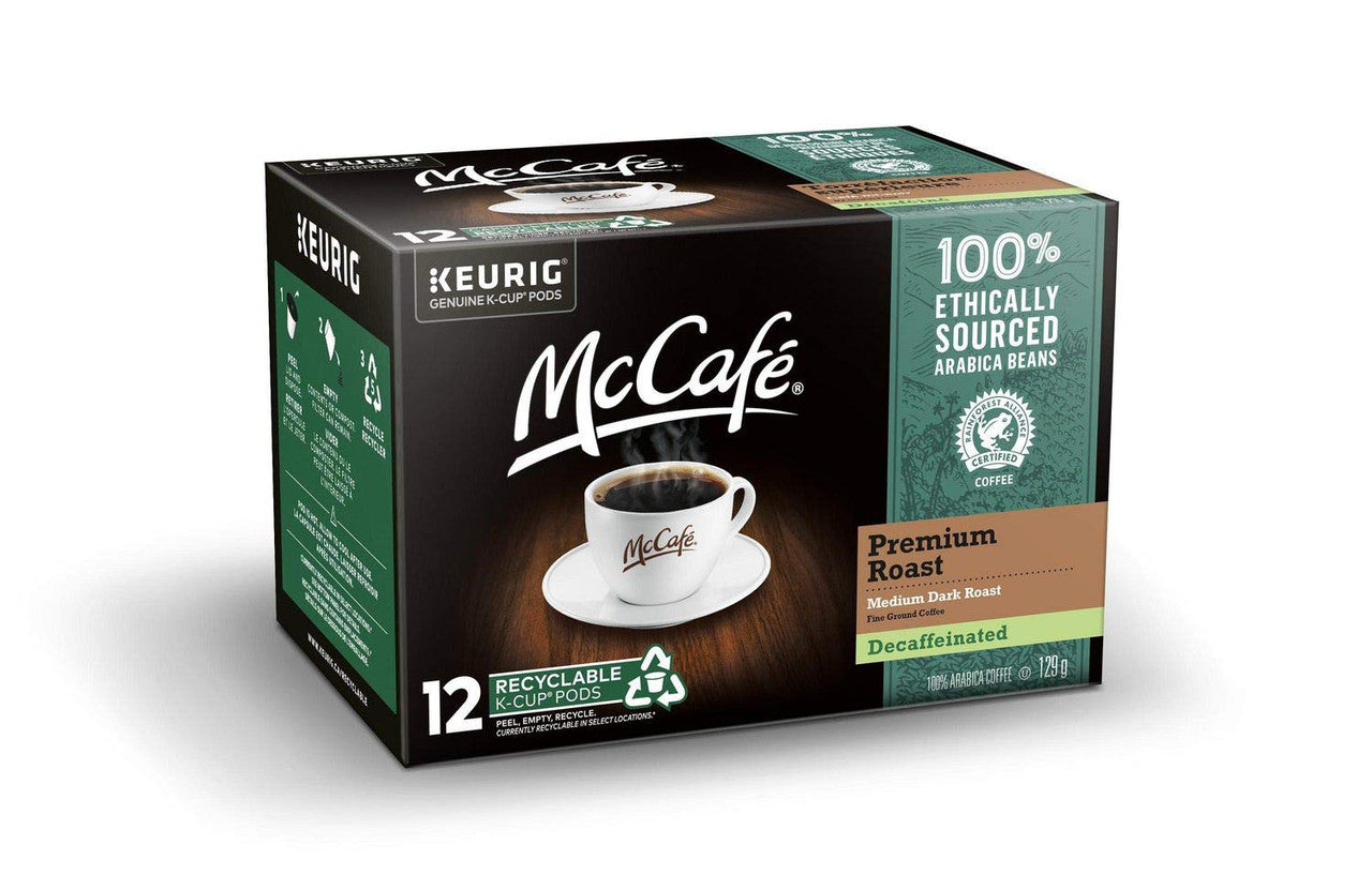 McCafe Decaf Premium Roast Keurig Compatible Coffee 12 Pack {Imported from Canada}
