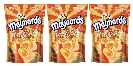 Maynards Fuzzy Peach Candy, 355g/12.5 oz. (3 Pack) - {Imported from Canada}