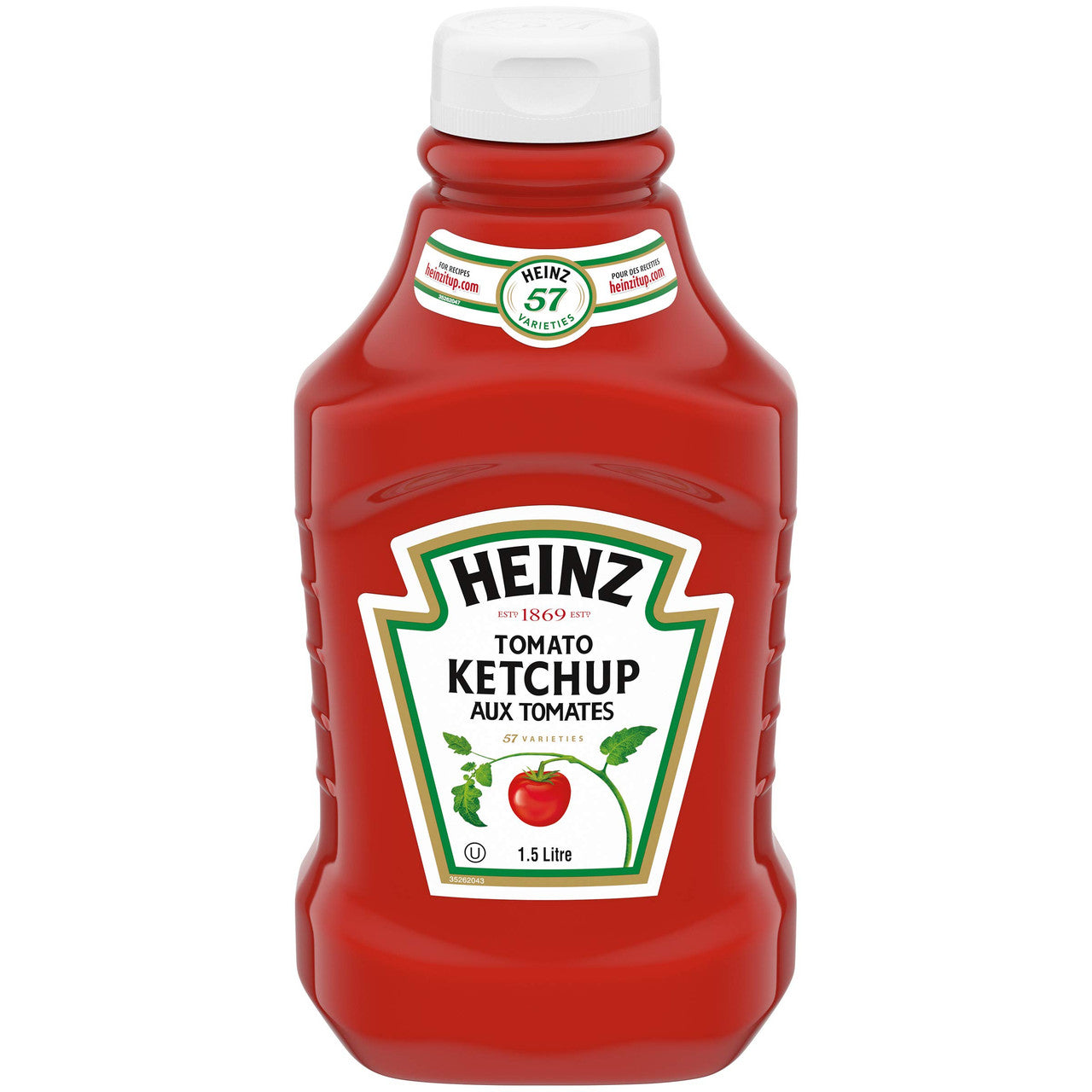 Heinz Ketchup Gluten Free, Family Size - Fridge Fit, 1.5L/3.2lbs (12 pack) {Imported from Canada}