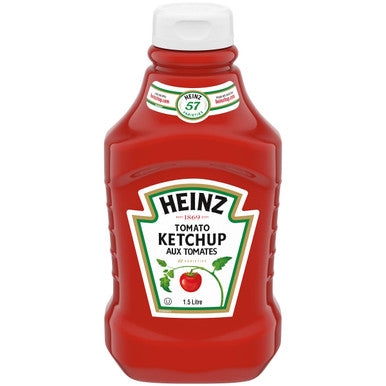 Heinz Ketchup Gluten Free, Family Size - Fridge Fit, 1.5L/3.2lbs (12 pack) {Imported from Canada}