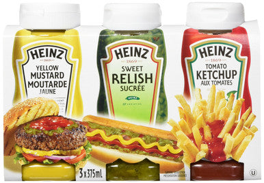 HEINZ Ketchup Picnic Pack, 3 Count, 1125ml - {Imported from Canada}