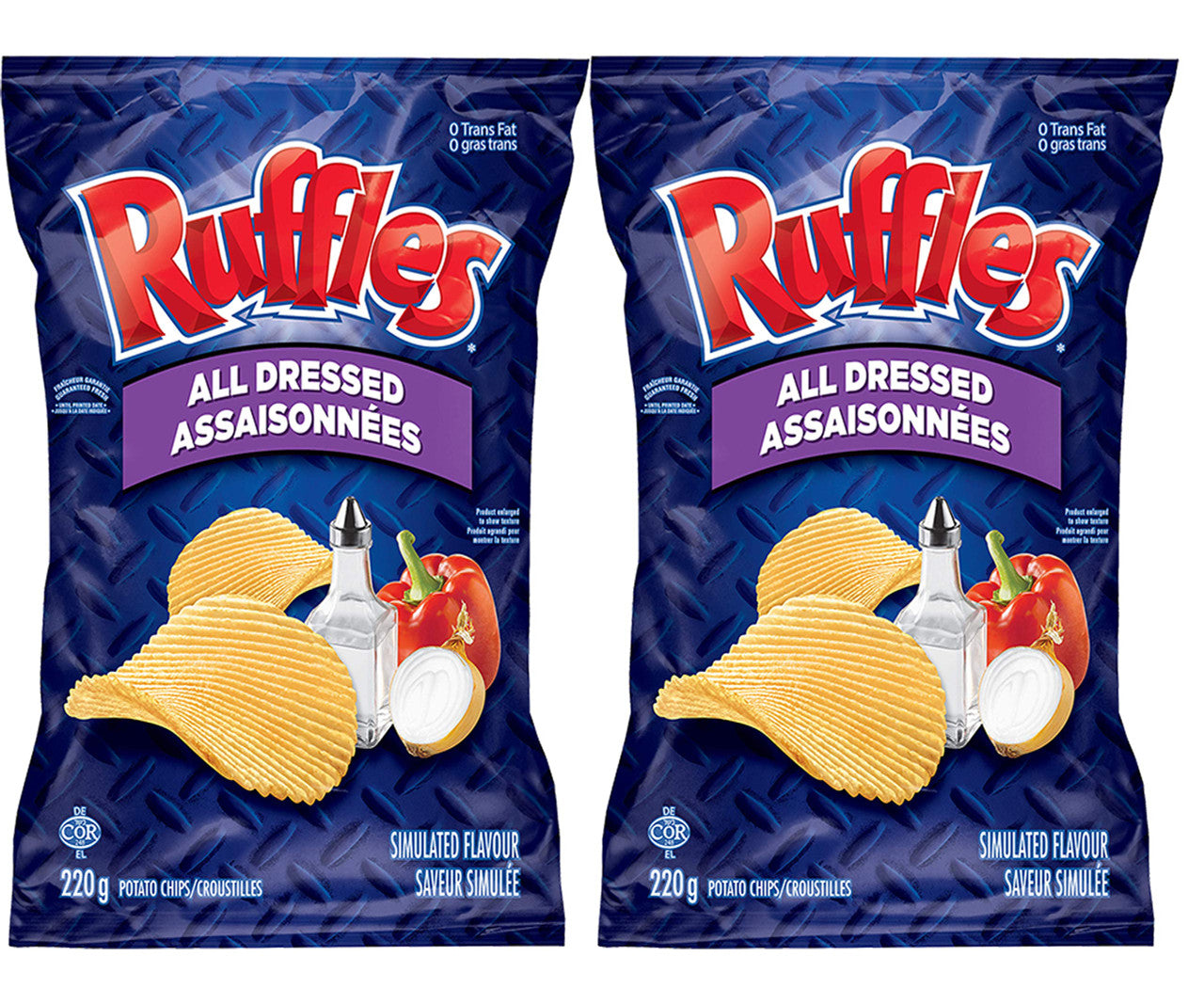 Ruffles All Dressed Potato Chips, 220g/7.8oz (2-Pack) {Imported