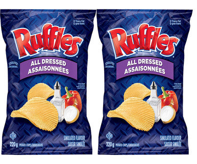 Ruffles All Dressed Potato Chips, 220g/7.8oz (2-Pack) {Imported from Canada}