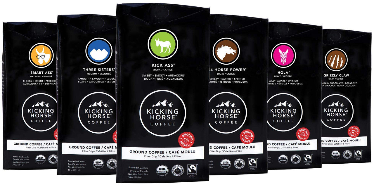 Kicking Horse Coffee, Three Sisters, Medium Roast, Ground, 284g/10 oz, {Imported from Canada}