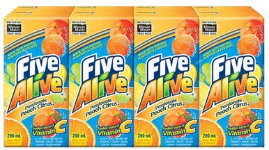 Five Alive Peach Citrus Juice Box (8ct), 200ml/6.7 fl. oz., {Imported from Canada}