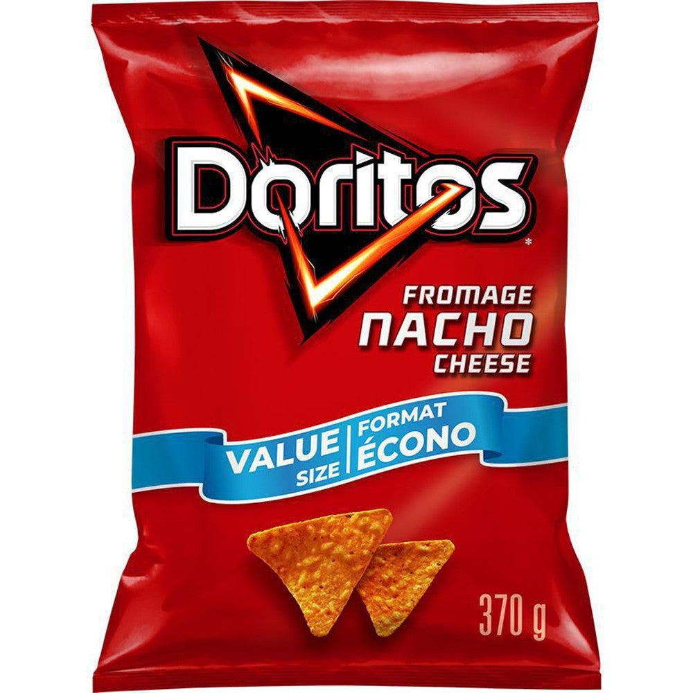Doritos Nacho Cheese Tortilla Chips, 370g/13.1 oz., Value Size Bag, {Imported from Canada}