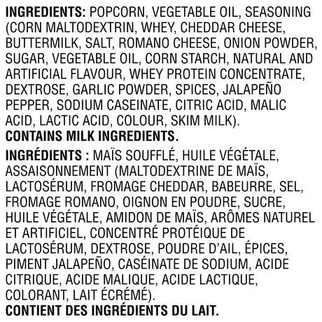 Frito Lay Smartfood Jalapeno & Cheddar Ready to Eat Popcorn, 180g/6.3oz. (Imported from Canada)