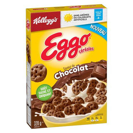 Kellogg's Eggo Chocolate Cereal 320g/11.3 oz box {Imported from Canada}