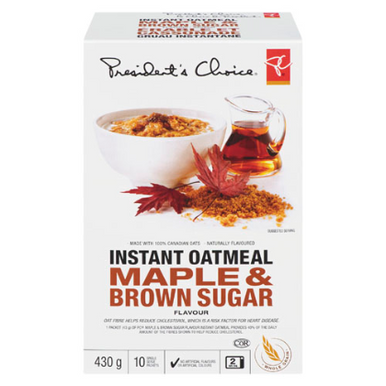 President's Choice Maple & Brown Sugar Flavour Instant Oatmeal, 430g/15.2oz, {Imported from Canada}