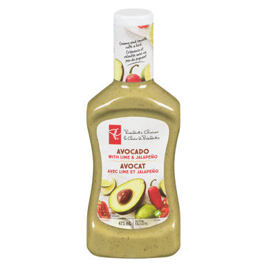 PC Salad Dressing, Lime-Jalapeno & Avocado 475mL/16 oz {Imported from Canada}