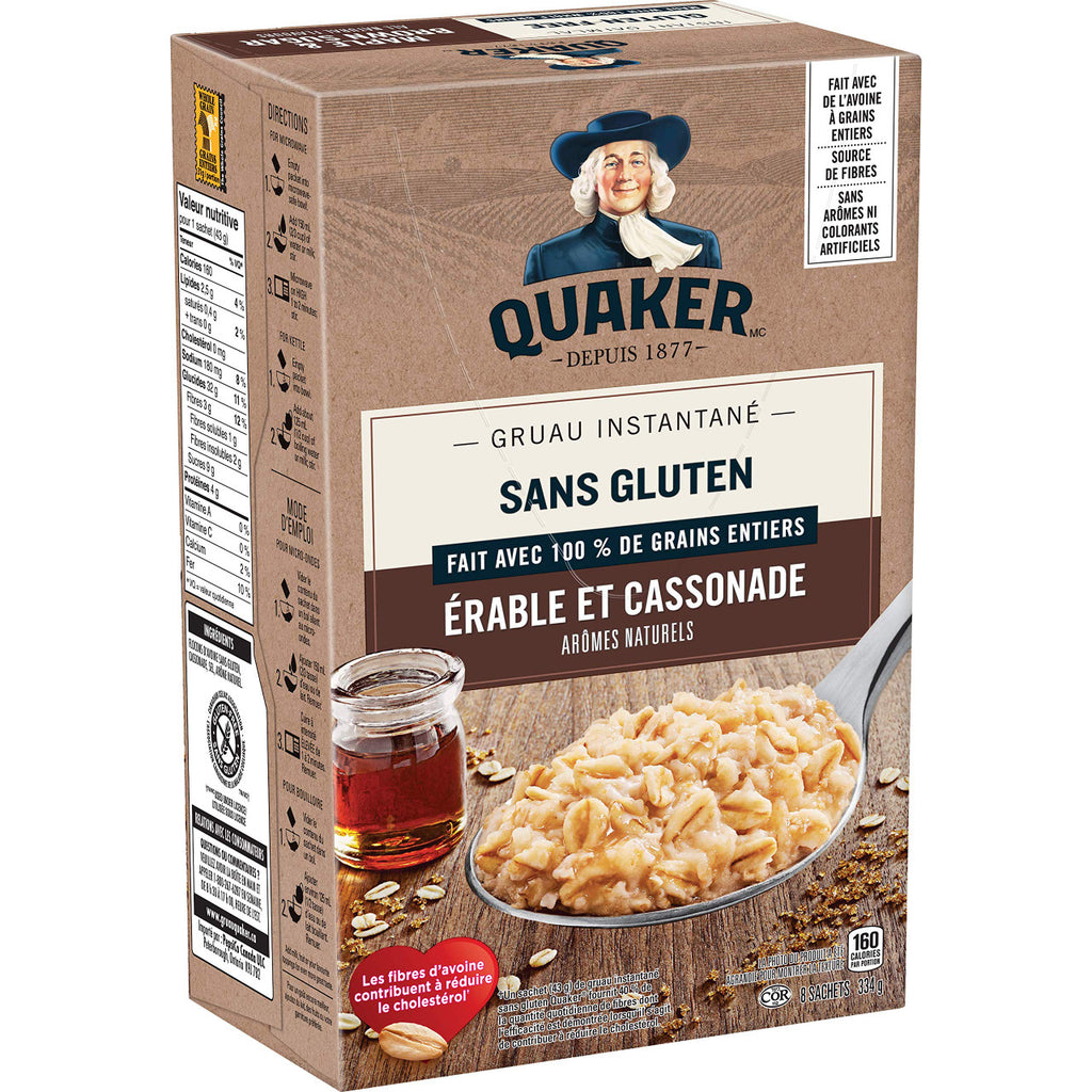 Quaker Oats Gluten Free Maple and Brown Sugar, 344g/12.13oz  {Imported from Canada}