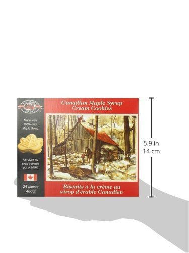 LB Canadian Maple Leaf Sugar Cream / Creme Snack Cookies (2 Pack) Candy Treat 400Grams 14 Ounce